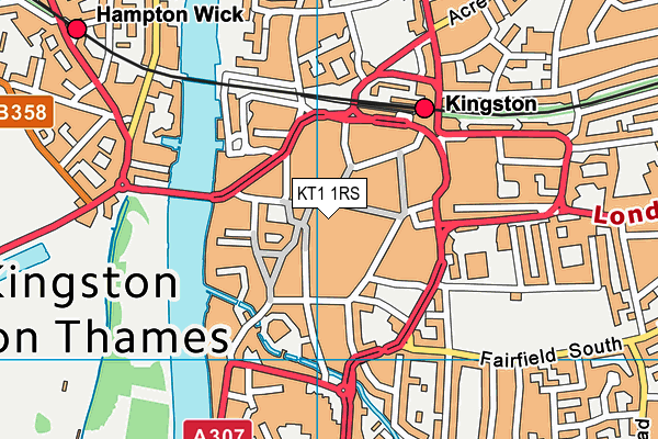 KT1 1RS map - OS VectorMap District (Ordnance Survey) KT1 1RS map - OS VectorMap District (Ordnance Survey)