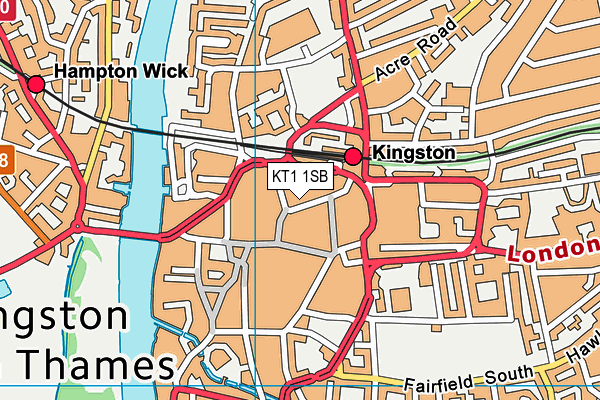KT1 1SB map - OS VectorMap District (Ordnance Survey)