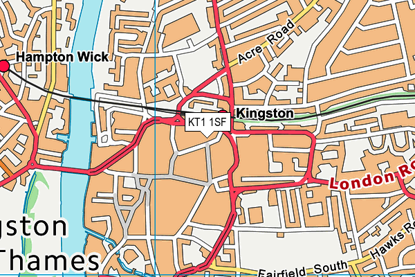 KT1 1SF map - OS VectorMap District (Ordnance Survey) KT1 1SF map - OS VectorMap District (Ordnance Survey)