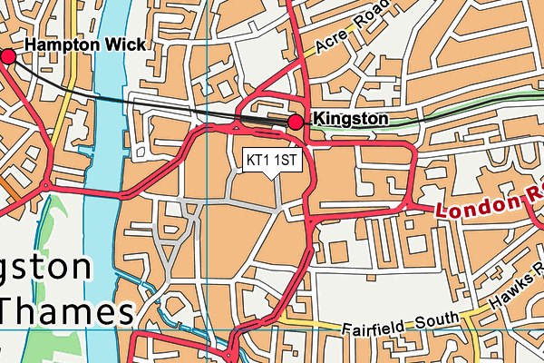 KT1 1ST map - OS VectorMap District (Ordnance Survey) KT1 1ST map - OS VectorMap District (Ordnance Survey)