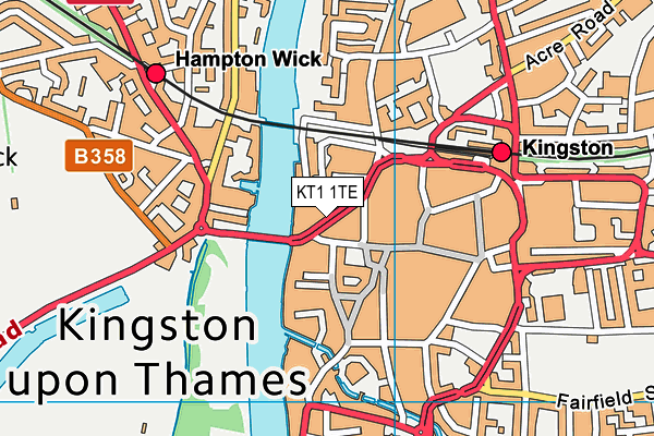 KT1 1TE map - OS VectorMap District (Ordnance Survey) KT1 1TE map - OS VectorMap District (Ordnance Survey)
