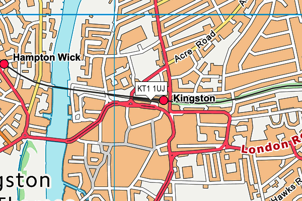 KT1 1UJ map - OS VectorMap District (Ordnance Survey) KT1 1UJ map - OS VectorMap District (Ordnance Survey)