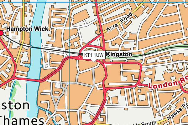 KT1 1UW map - OS VectorMap District (Ordnance Survey) KT1 1UW map - OS VectorMap District (Ordnance Survey)