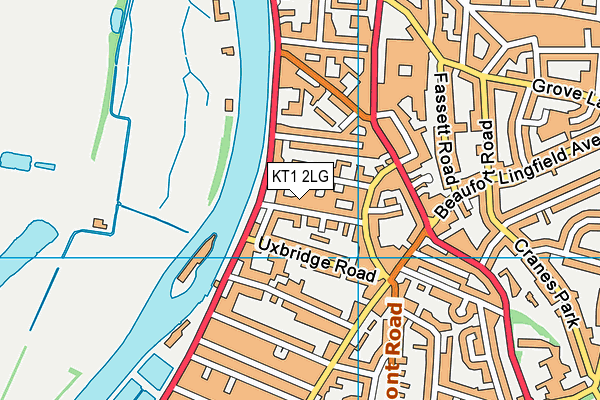 KT1 2LG map - OS VectorMap District (Ordnance Survey) KT1 2LG map - OS VectorMap District (Ordnance Survey)