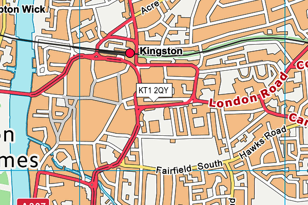 KT1 2QY map - OS VectorMap District (Ordnance Survey) KT1 2QY map - OS VectorMap District (Ordnance Survey)