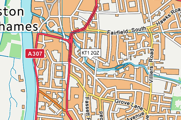 KT1 2QZ map - OS VectorMap District (Ordnance Survey) KT1 2QZ map - OS VectorMap District (Ordnance Survey)