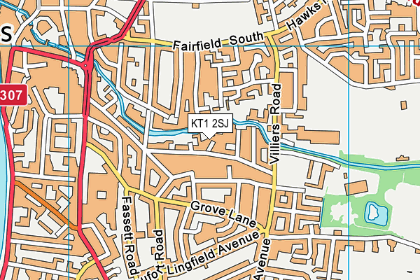KT1 2SJ map - OS VectorMap District (Ordnance Survey) KT1 2SJ map - OS VectorMap District (Ordnance Survey)