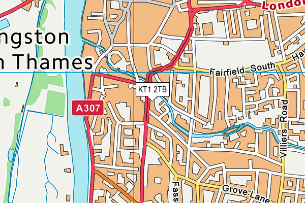 KT1 2TB map - OS VectorMap District (Ordnance Survey) KT1 2TB map - OS VectorMap District (Ordnance Survey)