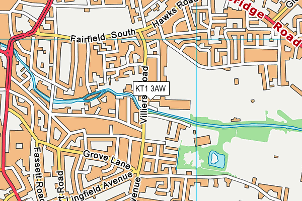 KT1 3AW map - OS VectorMap District (Ordnance Survey) KT1 3AW map - OS VectorMap District (Ordnance Survey)