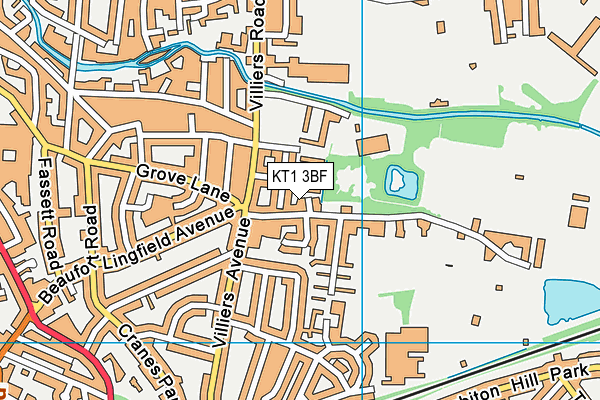 KT1 3BF map - OS VectorMap District (Ordnance Survey) KT1 3BF map - OS VectorMap District (Ordnance Survey)