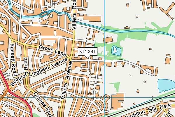 KT1 3BT map - OS VectorMap District (Ordnance Survey) KT1 3BT map - OS VectorMap District (Ordnance Survey)