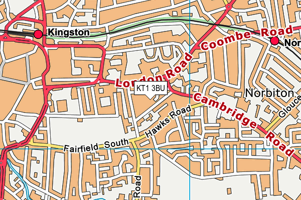 KT1 3BU map - OS VectorMap District (Ordnance Survey) KT1 3BU map - OS VectorMap District (Ordnance Survey)