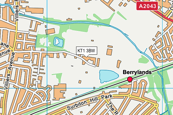 KT1 3BW map - OS VectorMap District (Ordnance Survey) KT1 3BW map - OS VectorMap District (Ordnance Survey)
