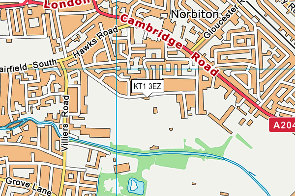KT1 3EZ map - OS VectorMap District (Ordnance Survey) KT1 3EZ map - OS VectorMap District (Ordnance Survey)