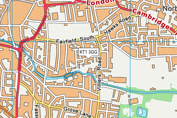 KT1 3GG map - OS VectorMap District (Ordnance Survey) KT1 3GG map - OS VectorMap District (Ordnance Survey)