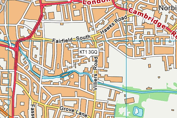 KT1 3GQ map - OS VectorMap District (Ordnance Survey) KT1 3GQ map - OS VectorMap District (Ordnance Survey)
