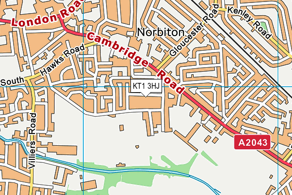 KT1 3HJ map - OS VectorMap District (Ordnance Survey) KT1 3HJ map - OS VectorMap District (Ordnance Survey)