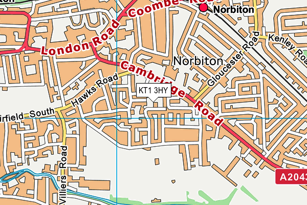 KT1 3HY map - OS VectorMap District (Ordnance Survey) KT1 3HY map - OS VectorMap District (Ordnance Survey)