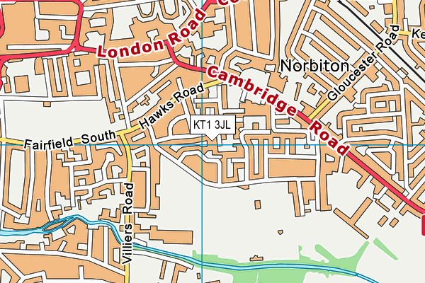KT1 3JL map - OS VectorMap District (Ordnance Survey) KT1 3JL map - OS VectorMap District (Ordnance Survey)