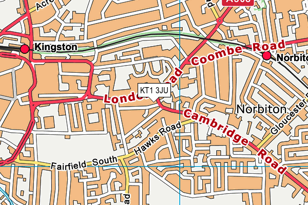 KT1 3JU map - OS VectorMap District (Ordnance Survey) KT1 3JU map - OS VectorMap District (Ordnance Survey)