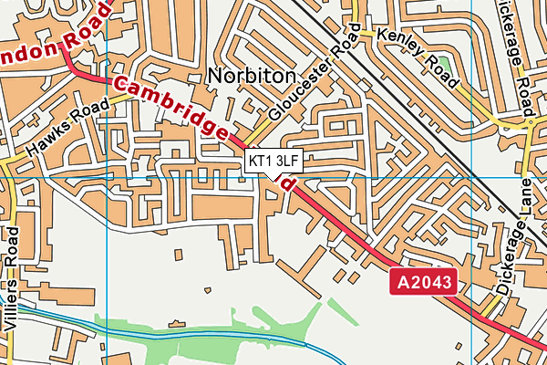 KT1 3LF map - OS VectorMap District (Ordnance Survey) KT1 3LF map - OS VectorMap District (Ordnance Survey)