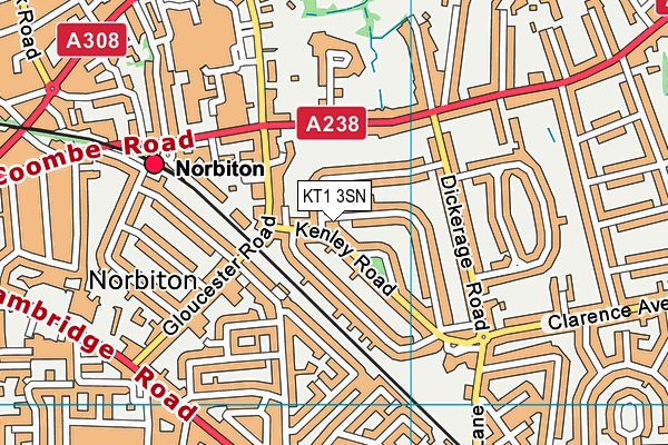 KT1 3SN map - OS VectorMap District (Ordnance Survey) KT1 3SN map - OS VectorMap District (Ordnance Survey)