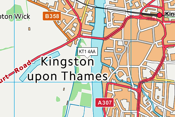 KT1 4AA map - OS VectorMap District (Ordnance Survey) KT1 4AA map - OS VectorMap District (Ordnance Survey)