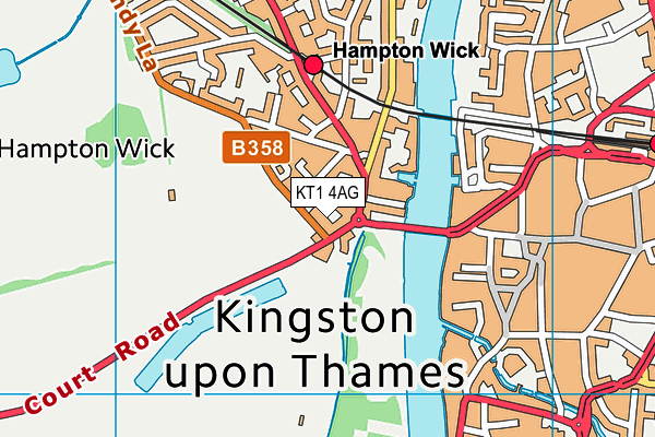 KT1 4AG map - OS VectorMap District (Ordnance Survey) KT1 4AG map - OS VectorMap District (Ordnance Survey)
