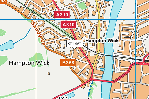 KT1 4AT map - OS VectorMap District (Ordnance Survey) KT1 4AT map - OS VectorMap District (Ordnance Survey)