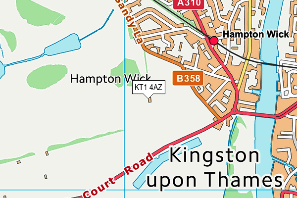 KT1 4AZ map - OS VectorMap District (Ordnance Survey) KT1 4AZ map - OS VectorMap District (Ordnance Survey)
