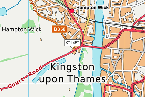 KT1 4ET map - OS VectorMap District (Ordnance Survey) KT1 4ET map - OS VectorMap District (Ordnance Survey)