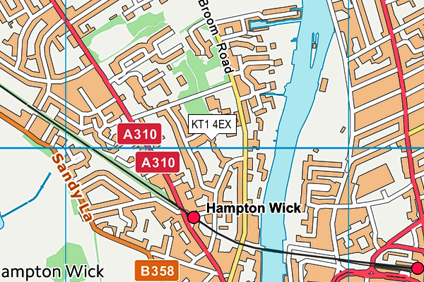 KT1 4EX map - OS VectorMap District (Ordnance Survey) KT1 4EX map - OS VectorMap District (Ordnance Survey)