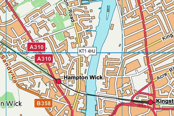 KT1 4HJ map - OS VectorMap District (Ordnance Survey) KT1 4HJ map - OS VectorMap District (Ordnance Survey)