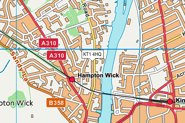 KT1 4HQ map - OS VectorMap District (Ordnance Survey) KT1 4HQ map - OS VectorMap District (Ordnance Survey)