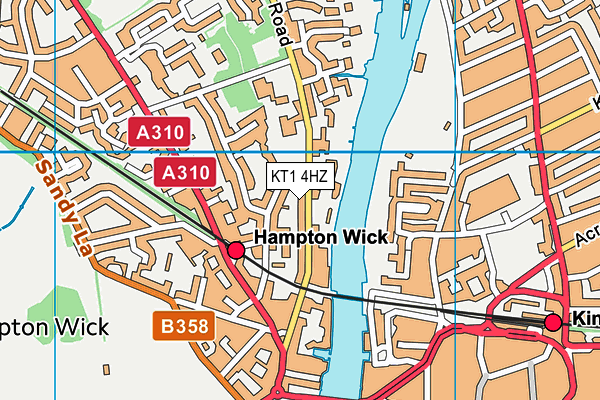 KT1 4HZ map - OS VectorMap District (Ordnance Survey) KT1 4HZ map - OS VectorMap District (Ordnance Survey)