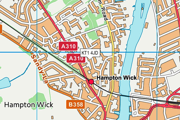 KT1 4JD map - OS VectorMap District (Ordnance Survey) KT1 4JD map - OS VectorMap District (Ordnance Survey)