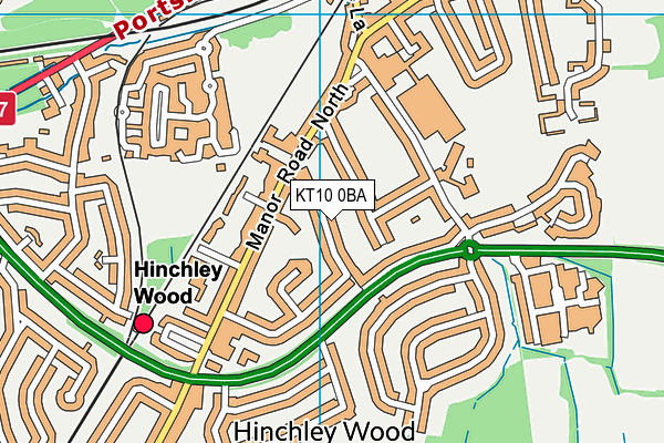 KT10 0BA map - OS VectorMap District (Ordnance Survey) KT10 0BA map - OS VectorMap District (Ordnance Survey)