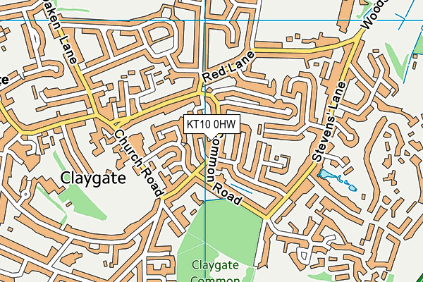 KT10 0HW map - OS VectorMap District (Ordnance Survey) KT10 0HW map - OS VectorMap District (Ordnance Survey)