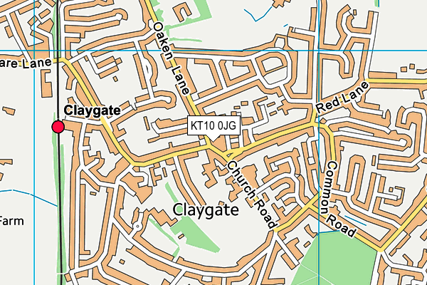 KT10 0JG map - OS VectorMap District (Ordnance Survey) KT10 0JG map - OS VectorMap District (Ordnance Survey)