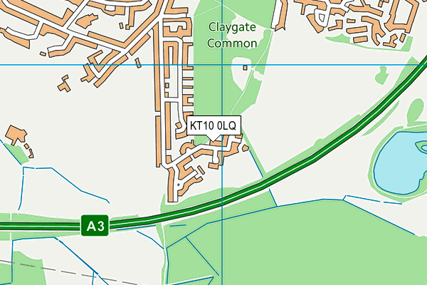 KT10 0LQ map - OS VectorMap District (Ordnance Survey)
