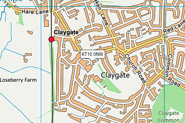 KT10 0NW map - OS VectorMap District (Ordnance Survey) KT10 0NW map - OS VectorMap District (Ordnance Survey)