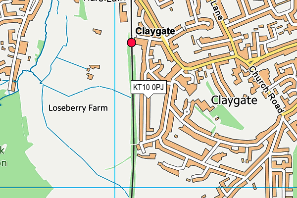 KT10 0PJ map - OS VectorMap District (Ordnance Survey) KT10 0PJ map - OS VectorMap District (Ordnance Survey)