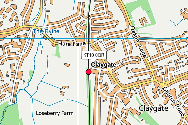KT10 0QR map - OS VectorMap District (Ordnance Survey) KT10 0QR map - OS VectorMap District (Ordnance Survey)