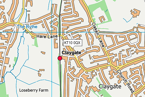 KT10 0QX map - OS VectorMap District (Ordnance Survey) KT10 0QX map - OS VectorMap District (Ordnance Survey)