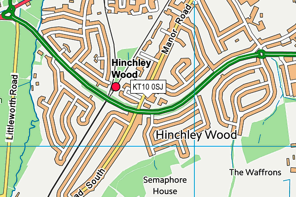 KT10 0SJ map - OS VectorMap District (Ordnance Survey) KT10 0SJ map - OS VectorMap District (Ordnance Survey)