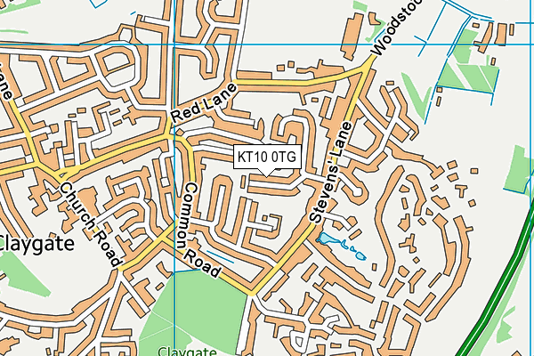 KT10 0TG map - OS VectorMap District (Ordnance Survey) KT10 0TG map - OS VectorMap District (Ordnance Survey)