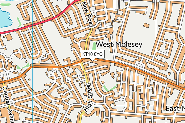 KT10 0YQ map - OS VectorMap District (Ordnance Survey) KT10 0YQ map - OS VectorMap District (Ordnance Survey)