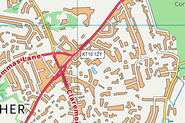 KT10 1ZY map - OS VectorMap District (Ordnance Survey) KT10 1ZY map - OS VectorMap District (Ordnance Survey)