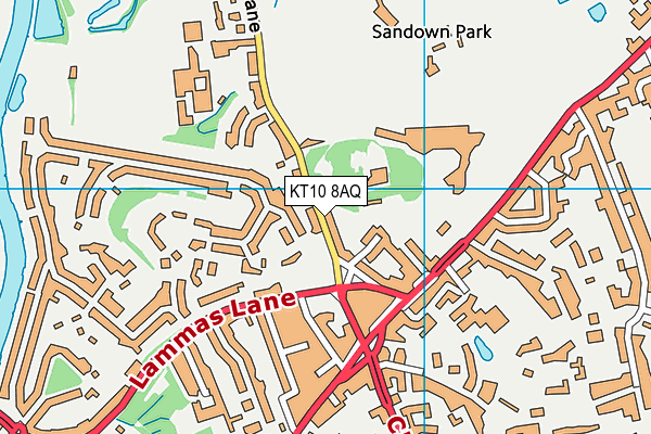 KT10 8AQ map - OS VectorMap District (Ordnance Survey)