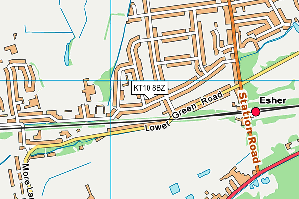 KT10 8BZ map - OS VectorMap District (Ordnance Survey) KT10 8BZ map - OS VectorMap District (Ordnance Survey)